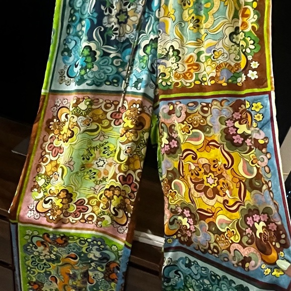 NWT Alémais “Dreamer” Wide Leg Silk Pants in “Multi” print - 10 (US)/14 (UK) - Picture 9 of 12